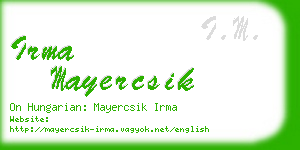 irma mayercsik business card